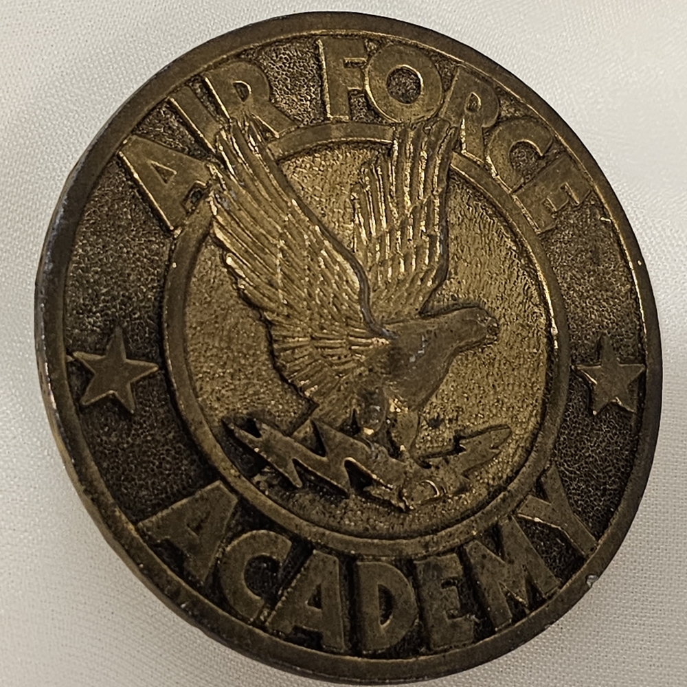 VTG 1976 US Military Air Force Academy Adezy Pewter Eagle 2" Fit Belt Buckle
